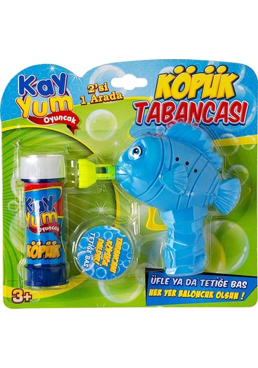 Balık Figürlü Köpük Tabancası - Baloncuk Tabancası - Köpüklü Silah - Baloncuk Oyunu Mavi