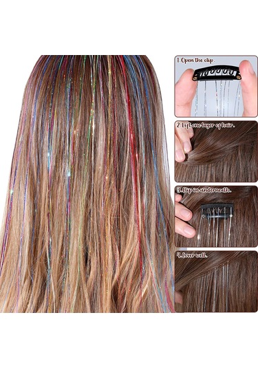 Dofolink 6 Adet Poliester Fiber Saç Ekleri - 50cm Uzunlukta, Isıya Dayanıklı 160 C , Kesilebilir/yıkanabilir/ütülebilir - Metal Klipsli Parlak Saç Aksesuarı Pembe