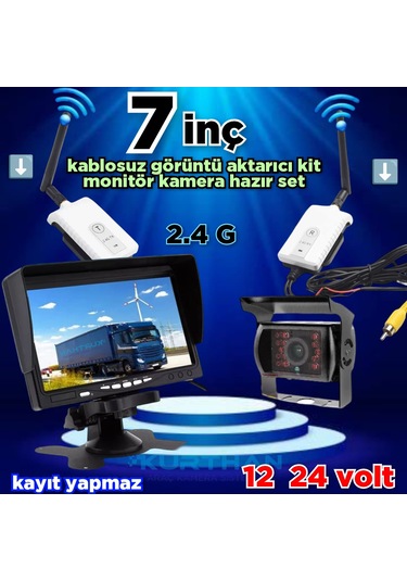7 İnç Monitör Kablosuz Görüntü Aktarıcı Metal Kasa Kamera 12 24 V