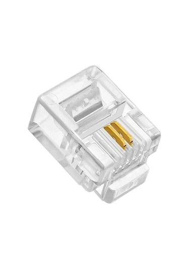 100 Adet Rj 11 2Pin Jak 6P2C Telefon Kablosu Için Konnektör Cat3