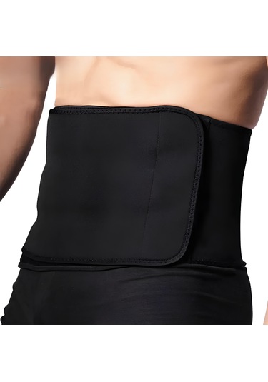 Sauna Suit Termal Unisex Bel Korsesi %100 Sauna Sıkılaştırma Kemeri Siyah
