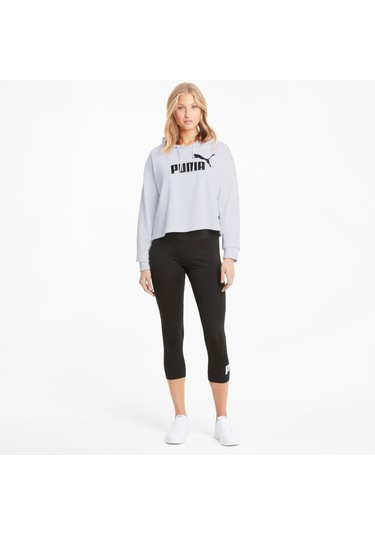 Puma Cropped Logo Tr Kadın Beyaz Kapüşonlu Sweatshirt