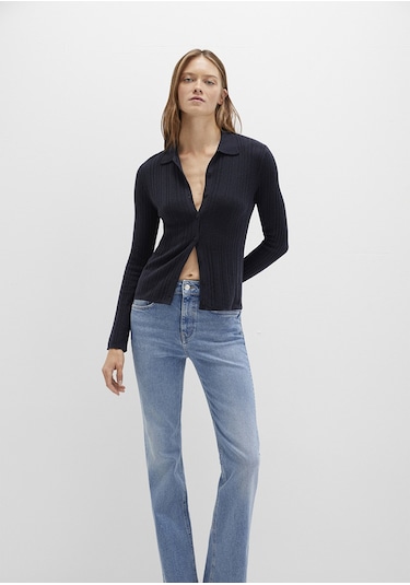 Mavi - Yün Karışımlı Lacivert Triko Polo 1710838-70489 Lacivert