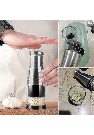 \u200bmanuel Sarımsak Presi Doğrayıcı - Soğan/sebze Doğrama Aleti Mutfak Kullanımı İçin 2025 Yeni Siyah