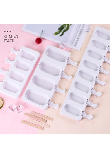 Hangfox 8'li Elips Şekilli Gıda Kalitesi Silikon Dondurma Kalıbı - Çikolata Ve Dondurma Yapımı, Kolay Kullanım, Dayanıklı Malzeme