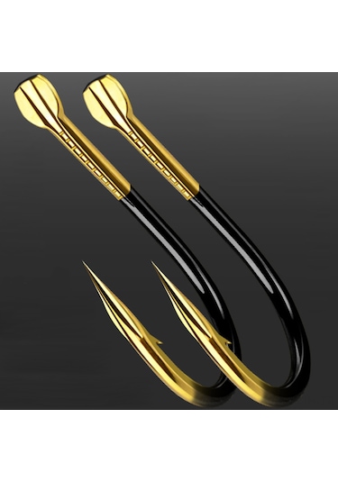 Jeehugo Tungsten Alloy Balıkçılık Çengeli, Siyah Altın Rengi, 6 Numara, 10 Adet/çanta - Balık Tutma Aracı