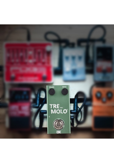 Ruicoo Gitar Tremolo Efek Pedalı Metal Kasa 6.35mm Giriş/çıkış, Hız Ve Derinlik Kontrolü, Led Gösterge