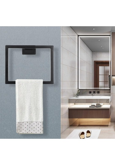 Hvngroup Metal Kare Vidalı Havluluk, Havlu Askısı Siyah