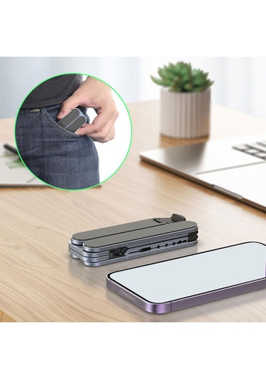 Homyl Dizüstü Bilgisayar Yükseltici Katlanır Gümüş