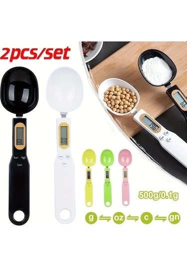 Fastbuy Wangxi Aıtalk 2 Adet Sarı Taşınabilir Dijital Mutfak Terazisi 500g 0.1g Ölçüm Çoklu Birim Dönüşüm Asılabilir Tasarım Sarı