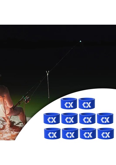 Homyl 10 Adet Olta Kaymaz Yüzükler Esnek Yumuşak Mavi-21mm