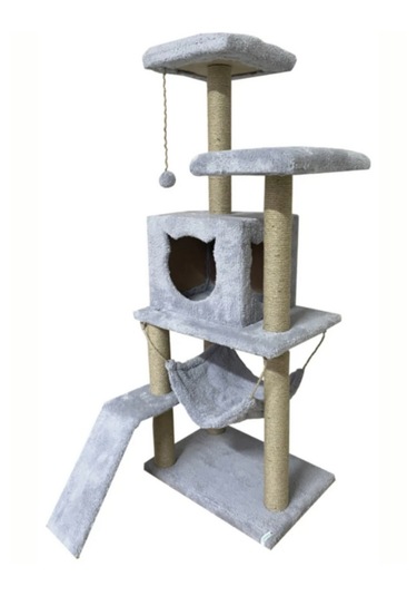 Missidea S9 Kedi Tırmalama Kulesi Platformlu 124 Cm Gri