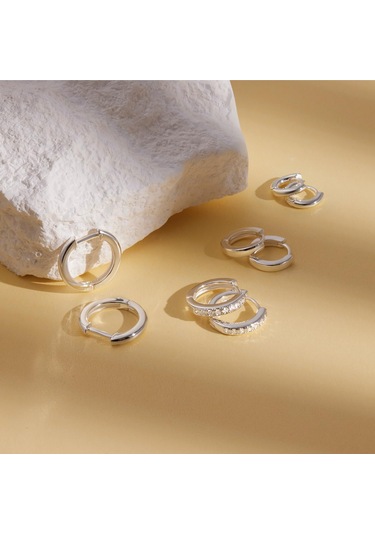 Kangvka 14k Altın Kaplama Zirkonyalı Kadın Küpe Seti - Çeşitli Stiller Daire Ve Tıkırtı Desenleri 4 Çift Paket Gold