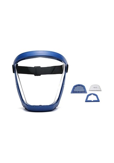Tek Parça Koruyucu Maske Tam Yüz Toz Geçirmez Bisiklet Buğu Önleyici Gözlük Hd Maske Mavi