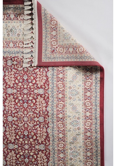Apex Halı Bruj Bambu Viscon Halı 8771bu Bordo Renkli