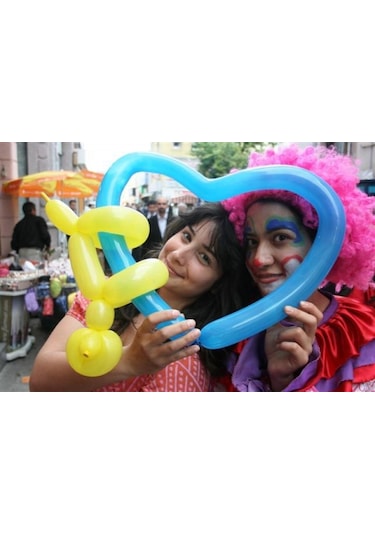 100 Adet Karışık Renk Sosis Balon + 1 Adet Sosis Balon Pompası