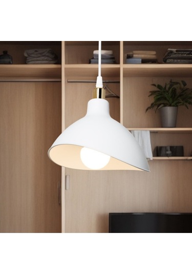 Handel Mika Tekli Tavan Sarkıt Avize Beyaz Renk Mutfak Hol Cafe İşletme Avize Beyaz