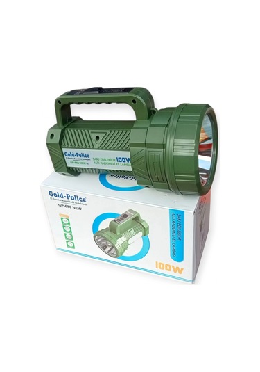 Gold Police Gp-680 Şarjlı El Feneri Projektör 100 Watt