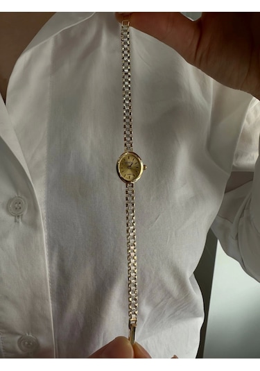 Arpaş 14 Ayar Altın Şeritli Saatli Bileklik 946 Gold Sarı Altın