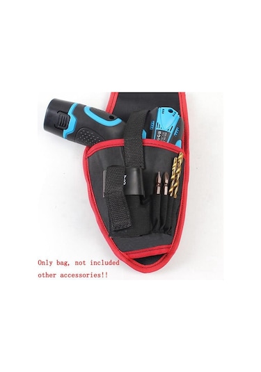 Kırmızı Taşınabilir Akülü Matkap Tutucu Alet Çantası Tornavida Bel Elektrikli Alet Kemer Çantası