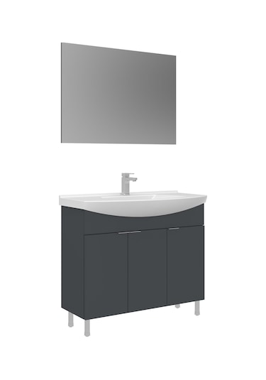 Orka Purus 100 Cm Mat Antrasit Banyo Dolabı Alt Modül Lavabo Ayaklı Antrasit Orka Purus 100 Cm Mat Antrasit Banyo Dolabı Alt Modül Lavabo Ayaklı Antrasit