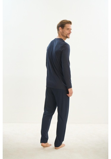 Erkek Uzun Kol Lacivert Pijama Takım C6t2n5o9 001