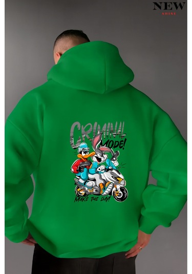 Criminal Mode Baskılı Sweatshirt Yeşil