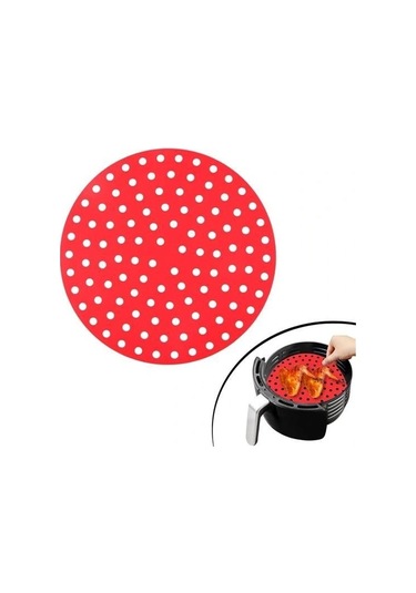 Buffer Renkli Isıya Dayanıklı Yıkanılabilir Silikon Fırın Ve Airfryer Yuvarlak Pişirme Matı 23 Cm Çok Renkli