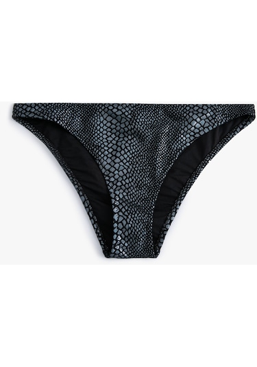 Koton Yılan Derisi Desenli Bikini Altı Normal Bel Siyah Desenli 4sak00042mm Siyah