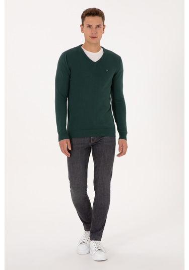 U.s. Polo Assn. Erkek Koyu Yeşil Kazak /triko 50313668-vr079 Koyu Yesıl
