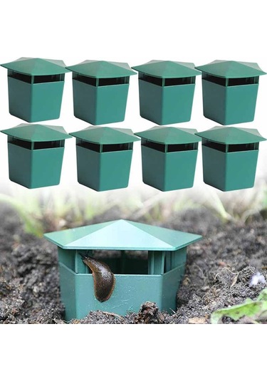 Suofeng Zirai Ve Bahçe Çürüklüke Ve Salyangoz Tutucu, 8 Adet Yeşil Plastik, Çevre Dostu Zararlı Kontrol Aleti