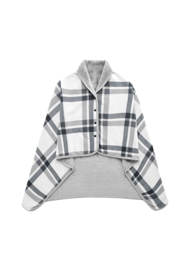 Ofis Öğle Yemeği Molası Yorgan Şal Battaniye 100 140-gri Ve Beyaz