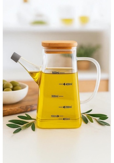 Bambum Rafa - Bambu Kapaklı Yağdanlık 550ml Bambu
