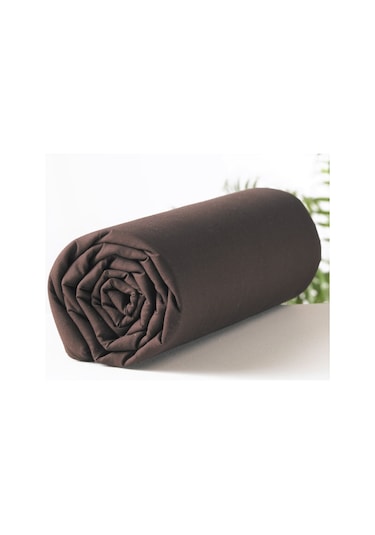 Maki %100 Pamuk 120X200 Kahve Tek Kişilik Lastikli Çarşaf Takımı