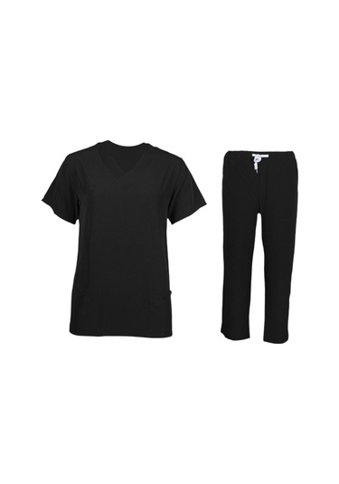 Suntek Kadın Üniforma Fırçalama Seti Giysileri Pet Siyah-s