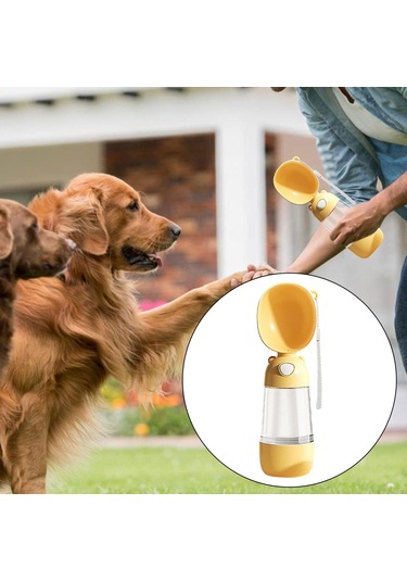 Suntek Köpek Su Şişesi 7,5cmx28,5cm-besleyicili-sarı