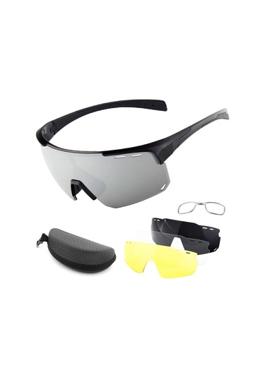 Yuntech01 Xq546 Uv400 Koruma İle Değiştirilebilir Lensli Bisiklet Polarize Güneş Gözlüğü, Yakın Görüş Çerçevesi Dahil Siyah