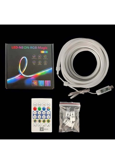 Rgb Neon Led 3 Metre, Rgb Led, Sese Duyarlı Led Çok Renkli Çok Renkli