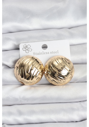 316l Çelik Gold Renk Vintage Kadın Küpe