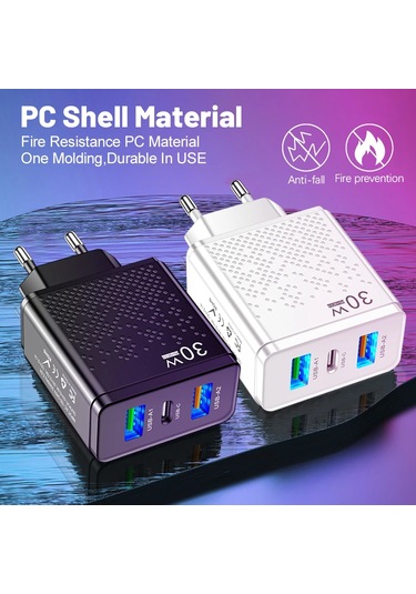 30w Usb C Şarj Cihazı Hızlı Şarj Pd Hızlı Şarj Cihazı 3.0 Duvar Şarj Cihazı İphone 15 Xiaomi 13 Poco Samsung Oneplus Telefon Adaptörü