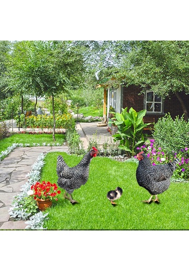 Suntek 3 Tavuk Heykeli Avlu Çim Yard Dekorasyon Için