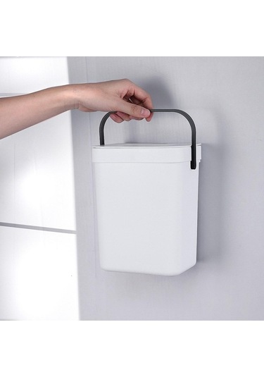 Pazly Suntek Ofis Mutfak Monte Modern Kutusu Kapağı Duvara Çöp Beyaz Atık 5l Ot Beyaz