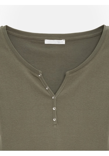 Dilvin 32688 %100 Pamuk Basic T-shirt-haki