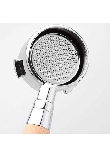 Flybuy Ahşap Saplı Paslanmaz Çelik Espresso Filtre Sepeti - Profesyonel Kahve Ekipmanı, Yedek Parça, 51mm Uyumluluk Diğer