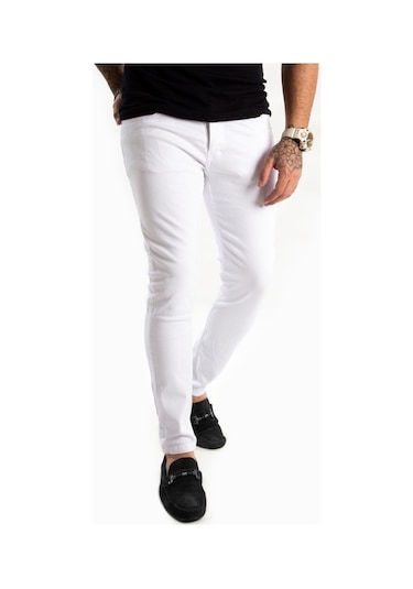 Deepsea Beyaz Skinny Kesim Erkek Kot Pantolon 2004157 Beyaz (498905836) Beyaz
