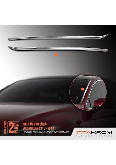 intakrom Volkswagen Passat B8 Krom Ön Cam Direği 2 Parça 2015 - 2019
