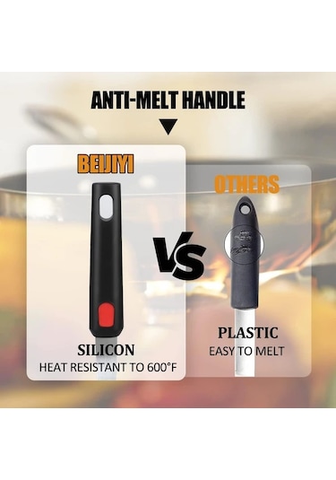 Brightnova 3 Pack Spatula 3 Adet Silikon Spatula Seti 600 C Isıya Dayanıklı Yapışmaz Tencere Mutfak Aletleri Ahşap