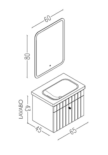 Alice 65 Cm Banyo Dolabı Cmr Led Aynalı Beyaz - Boy Dolap Hariç Beyaz