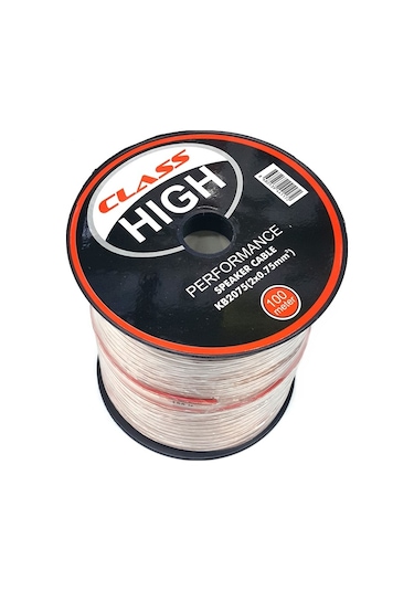 Class 2X0-75 Mm Hoparlör Kablosu 100Metre Şeffaf