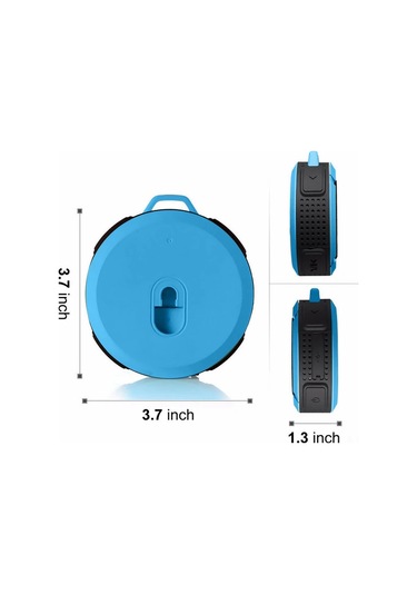 Mufunye Su Geçirmez Mini Bluetooth Hoparlör, Su Fıskiyesinde Müzik Dinle, Mikrofonlu, Ses Kontrolü Ve Usb Şarjlı Mavi